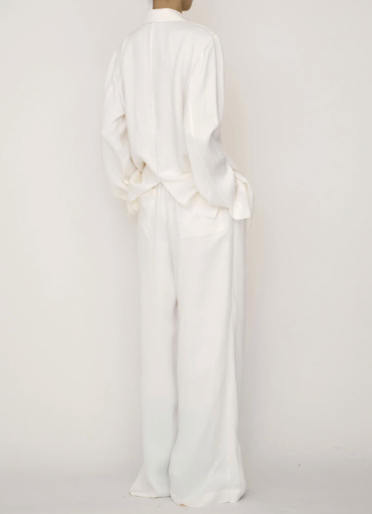 arc us arkus 緞面毛邊西裝領襯衫(2色)