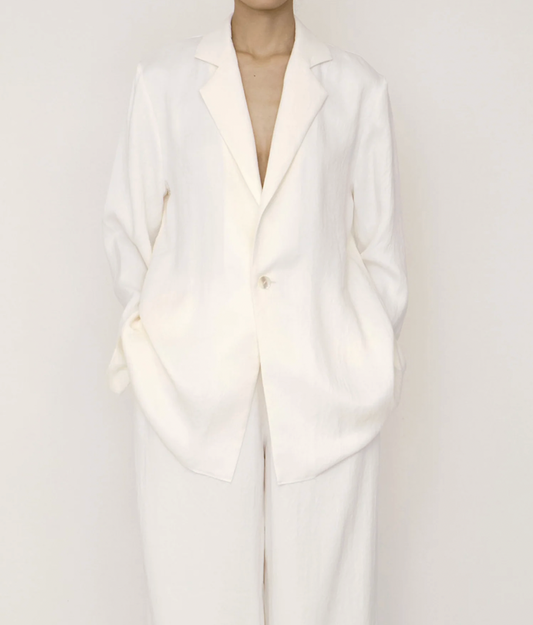 arc us arkus 緞面毛邊西裝領襯衫(2色)