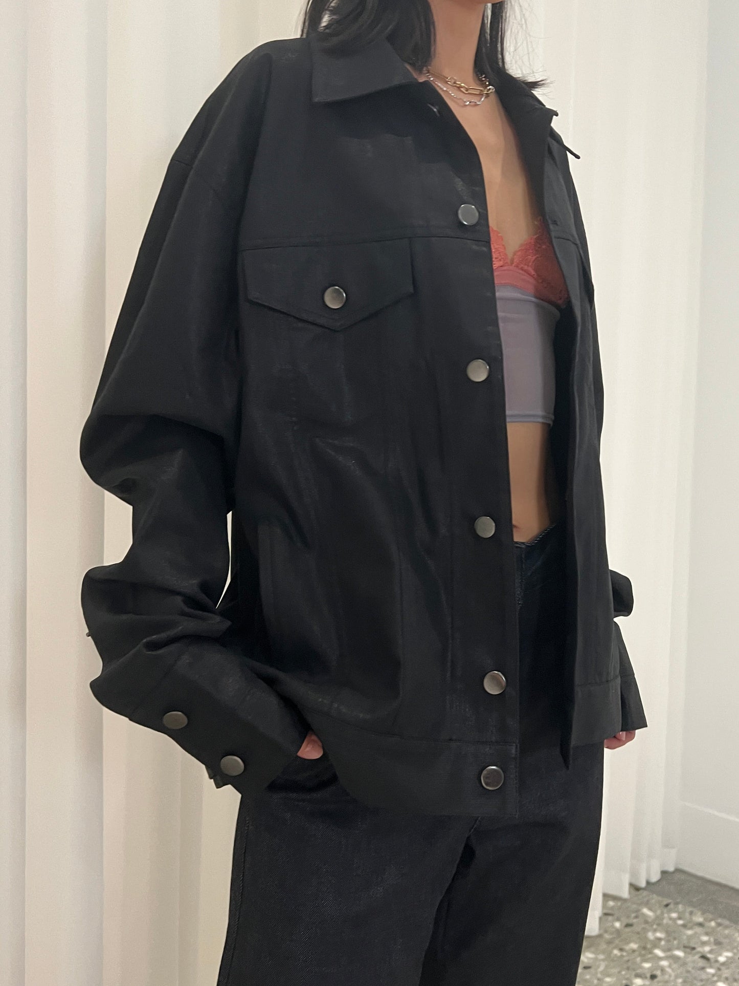 arc us arkus 光澤牛仔外套