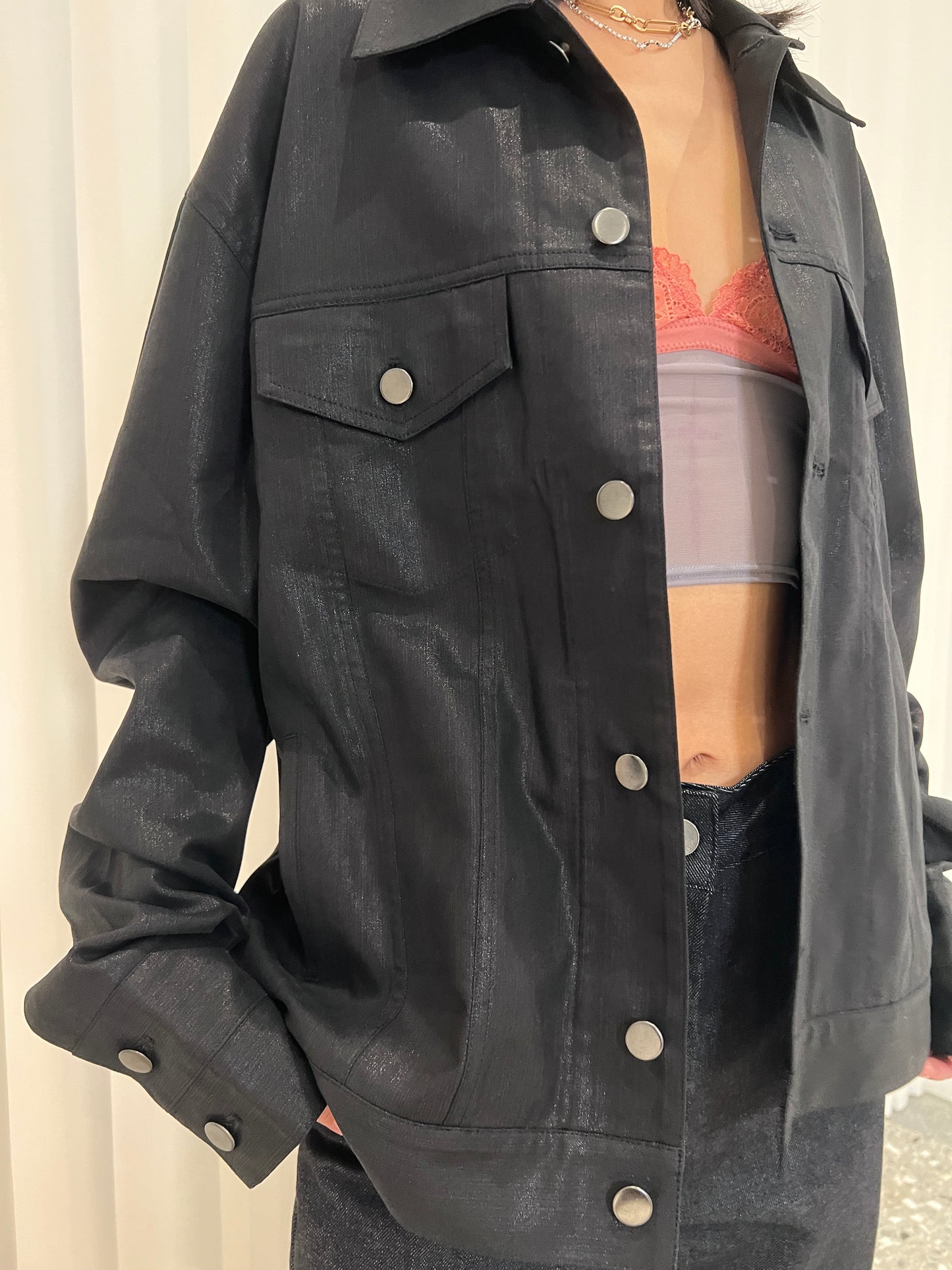 arc us arkus 光澤牛仔外套